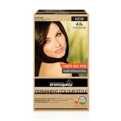 Aromaganic 4.0N 纯天然染发膏染发剂中度棕色