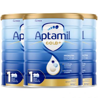 【3罐包邮价】Aptamil爱他美金装牛奶1段 一段900g...
