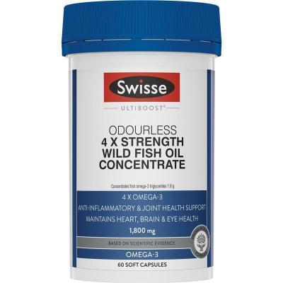 Swisse 4倍浓缩野生鱼油胶囊 60粒 高含量EPA及D...