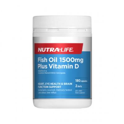 Nutra-Life纽乐 高含量深海鱼油1500毫克+维生素...