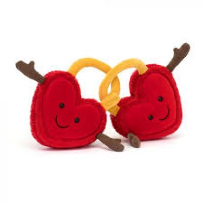 Jellycat 毛公仔 有趣爱心锁